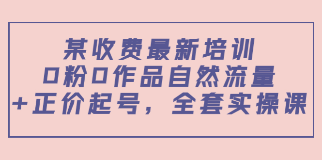 【副业项目4039期】某收费最新培训：0粉0作品自然流量+正价起号，全套实操课-91集赚创业网