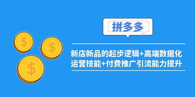 【副业项目4181期】2022拼多多：新店新品的起步逻辑+高端数据化运营技能+付费推广引流能力提升-91集赚创业网