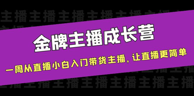 【副业项目4283期】金牌主播成长营，一周从直播小白入门带货主播，让直播更简单-91集赚创业网