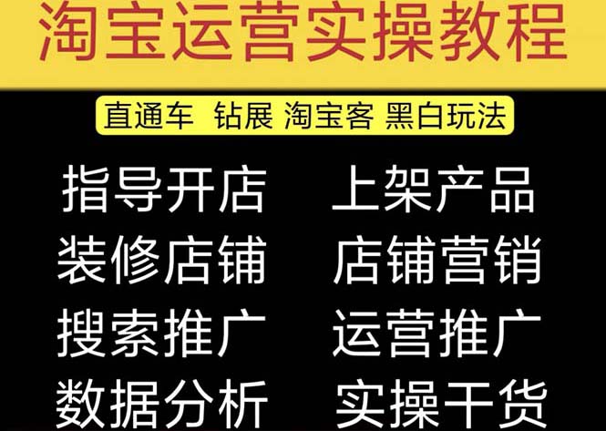 【副业项目5247期】2023淘宝开店教程0基础到高级全套视频网店电商运营培训教学课程（2月更新）-91集赚创业网