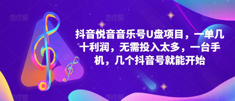 【副业项目5503期】抖音音乐号U盘项目 一单几十利润 无需投入太多 一台手机 几个抖音号就开始-91集赚创业网