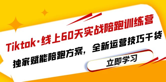 【副业项目6403期】Tiktok·线上60天实战陪跑训练营，独家赋能陪跑方案，全新运营技巧干货-91集赚创业网