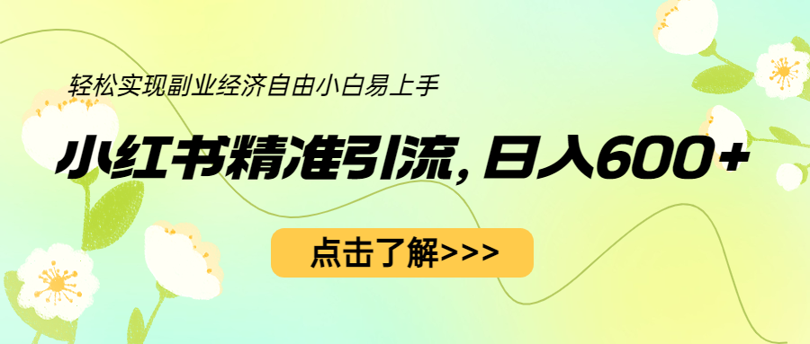 【副业项目6650期】小红书精准引流，小白日入600+，轻松实现副业经济自由（教程+1153G资源）-91集赚创业网