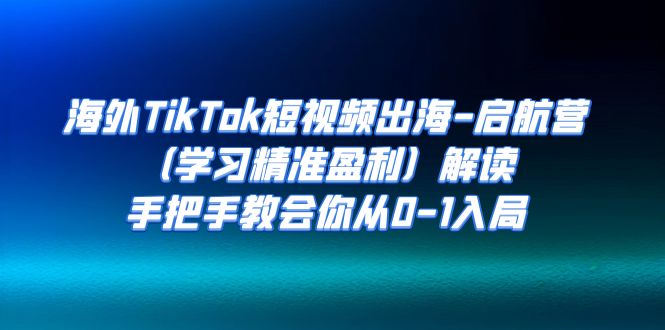 【副业项目7331期】海外TikTok短视频出海-启航营（学习精准盈利）解读，手把手教会你从0-1入局-91集赚创业网