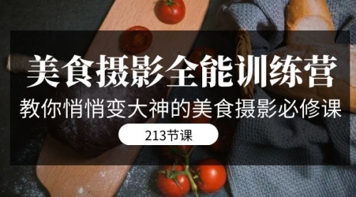 【副业项目7634期】美食摄影-全能特训营，教你悄悄变大神的美食摄影必修课（8套课程-213节）-91集赚创业网