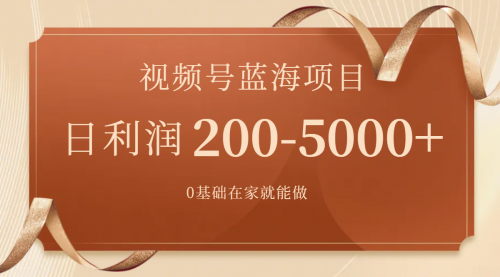 【副业项目7898期】视频号蓝海项目，0基础在家也能做，日入200-5000+【附266G资料】-91集赚创业网