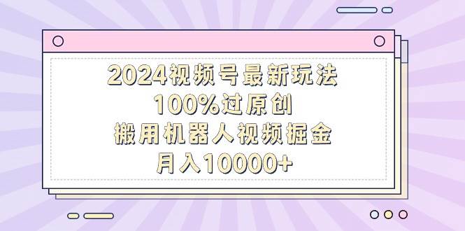 2024视频号最新玩法，100%过原创，搬用机器人视频掘金，月入10000+-91集赚创业网