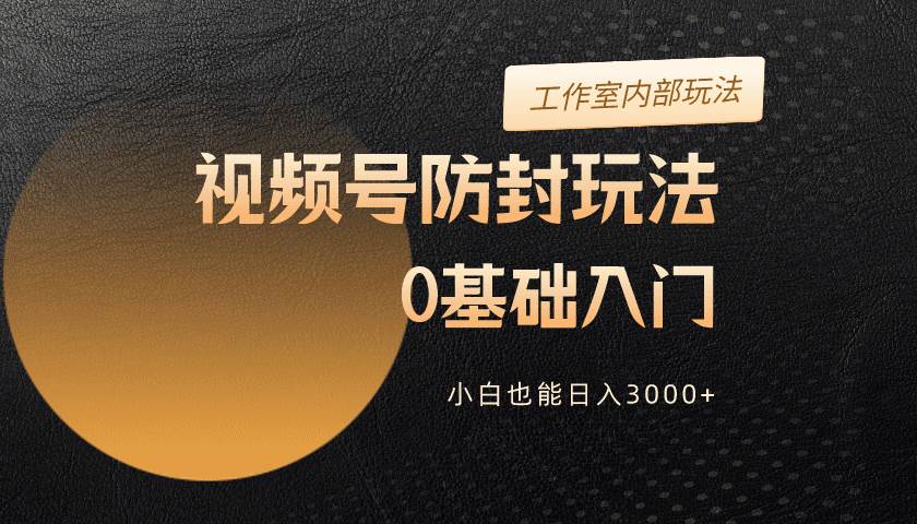 2024视频号升级防封玩法，零基础入门，小白也能日入3000+-91集赚创业网