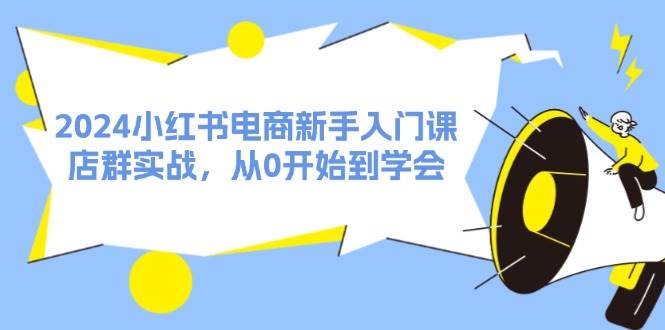 2024小红书电商新手入门课，店群实战，从0开始到学会（31节）-91集赚创业网