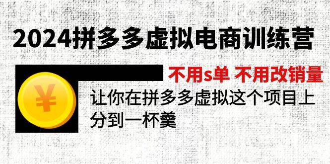 2024拼多多虚拟电商训练营 不s单 不改销量  做虚拟项目分一杯羹(更新10节)-91集赚创业网