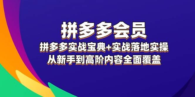 拼多多 会员，拼多多实战宝典+实战落地实操，从新手到高阶内容全面覆盖-91集赚创业网