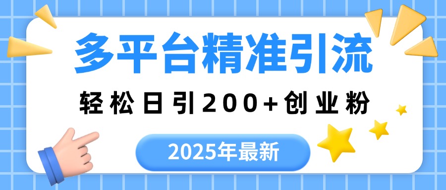 2025年最新多平台精准引流，轻松日引200+-91集赚创业网